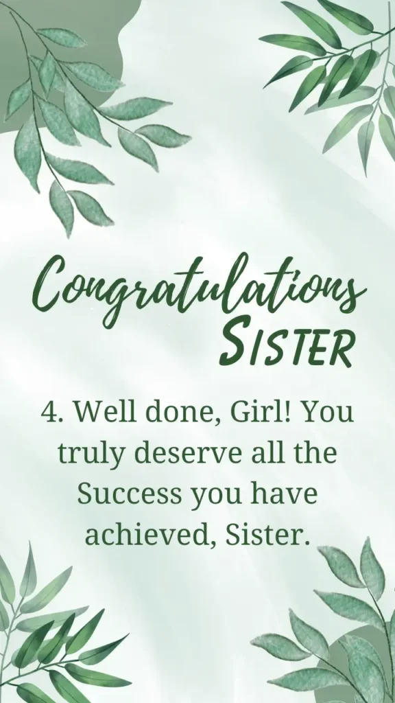 Congratulations and Promotion Wishes for Sister